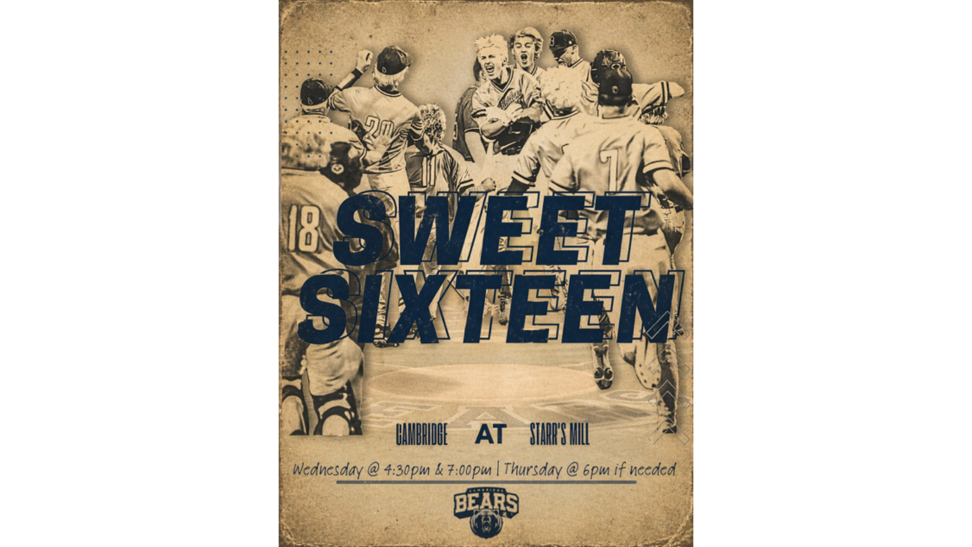 Come out for Baseball's SWEET SIXTEEN!