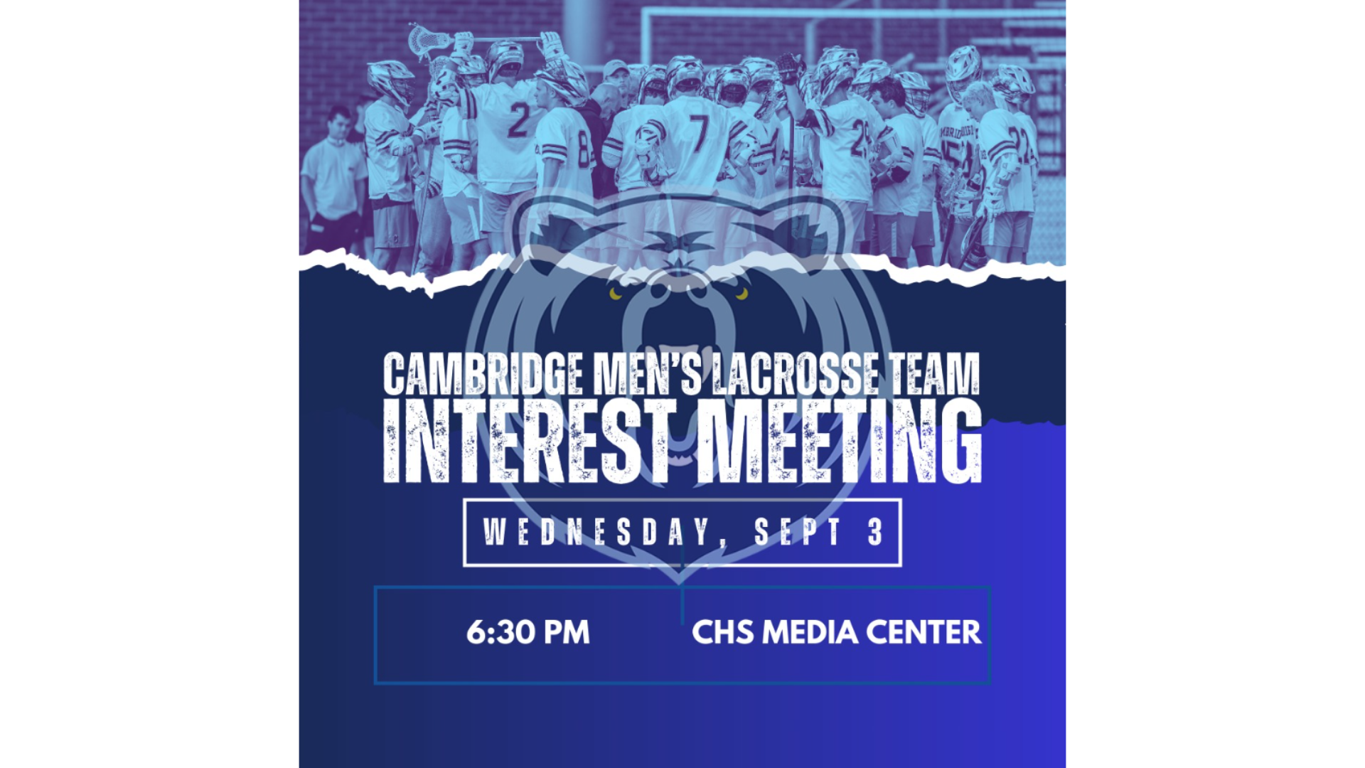 Mark your Calendars for the Men's Lacrosse Interest Meeting